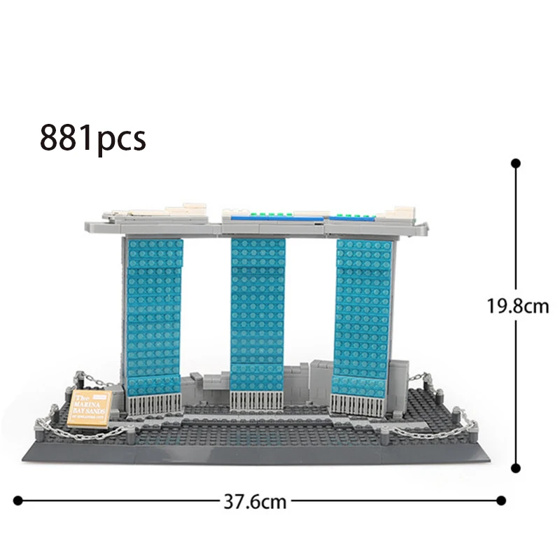 881Pcs Architecture Series Singapore Marina Bay Sands Building Blocks Sets Bricks Classic City Skyline Model Kids Children Toys
881Pcs Architecture Series Singapore Marina Bay Sands Building Blocks Sets Bricks Classic City Skyline Model Kids Children Toys