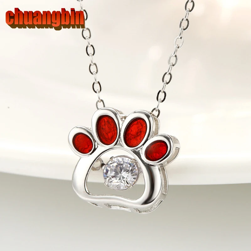 Genuine S925 Micro sterling silver Simple and sweet red paw pendants Korean female gift zircon temperament pendants jewelry
Genuine S925 Micro sterling silver Simple and sweet red paw pendants Korean female gift zircon temperament pendants jewelry