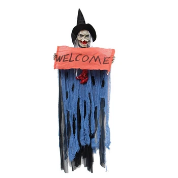 Halloween Hanging Ghost Voice Electric Skull Skeleton Ghost Welcome Sign Horror Props Haunted House Bar Decoration Escape Horror
Halloween Hanging Ghost Voice Electric Skull Skeleton Ghost Welcome Sign Horror Props Haunted House Bar Decoration Escape Horror