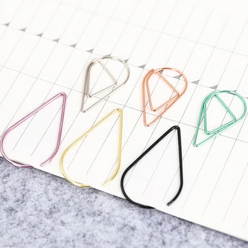 

Modeling Paper Clips Metal Water Drop Shape Bookmark Memo Marking Clip Office School Stationery Supplies 1.5*2.5cm 10PCS