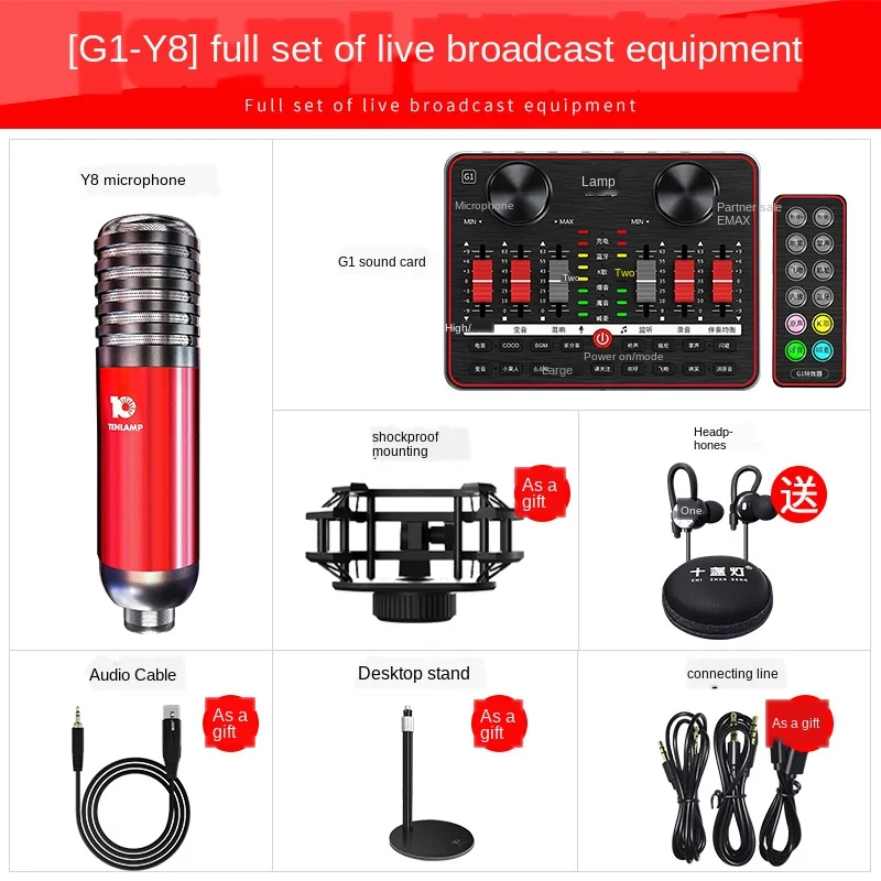 Версия звуковой карты G1 Live, карта с микрофоном Y8, звуковая карта для студийной записи, звуковой Миксер с USB, звуковая карта для телефона и компьютера iPone
Версия звуковой карты G1 Live, карта с микрофоном Y8, звуковая карта для студийной записи, звуковой Миксер с USB, звуковая карта для телефона и компьютера iPone
