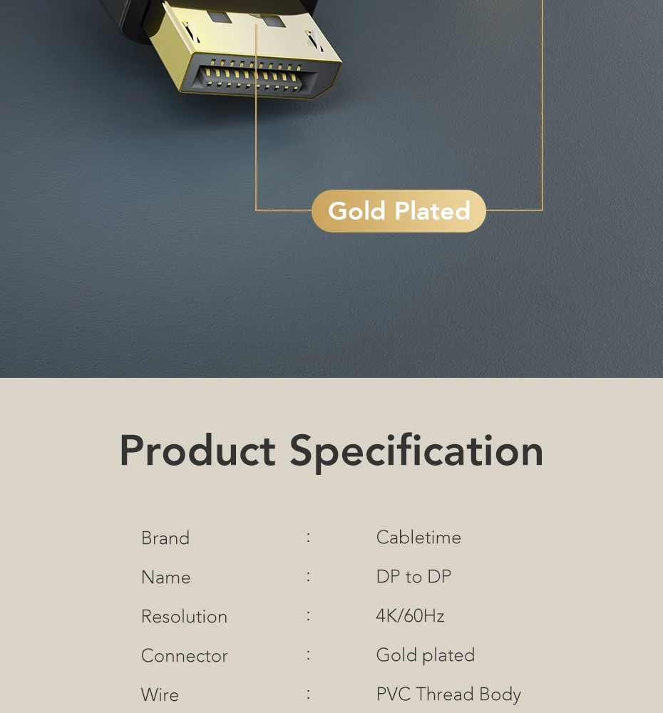 Video Display Port Cable 1.2 4K 60Hz DP for HDTV Projector Video Display Port Cable 1.2 4K 60Hz DP for HDTV Projector