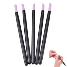 5 unid/set de Arte de uñas de piedra de cuarzo Stick Pen removedor de empuje de Gel polaco salón de uñas cutícula cuidado reparación exfoliante removedor de herramienta de la manicura(China)