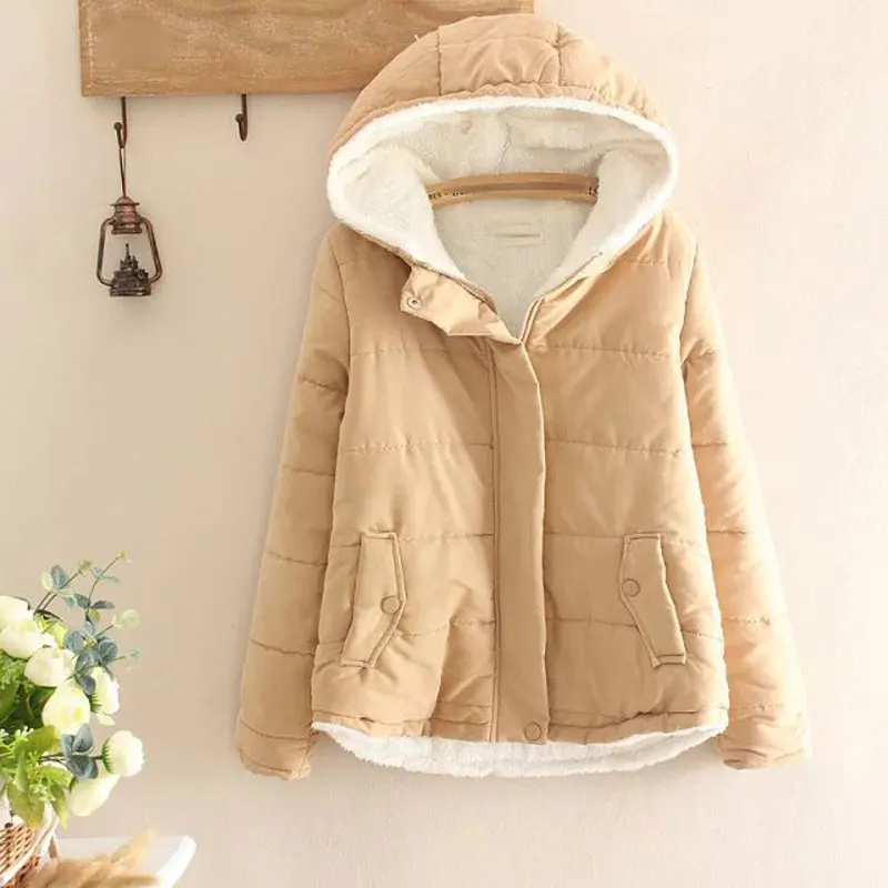 Autumn Winter Woman Jacket Short Design Warm Slim Parkas Hooded Jacket Solid Color Cotton Coat Cute Outwear
Autumn Winter Woman Jacket Short Design Warm Slim Parkas Hooded Jacket Solid Color Cotton Coat Cute Outwear