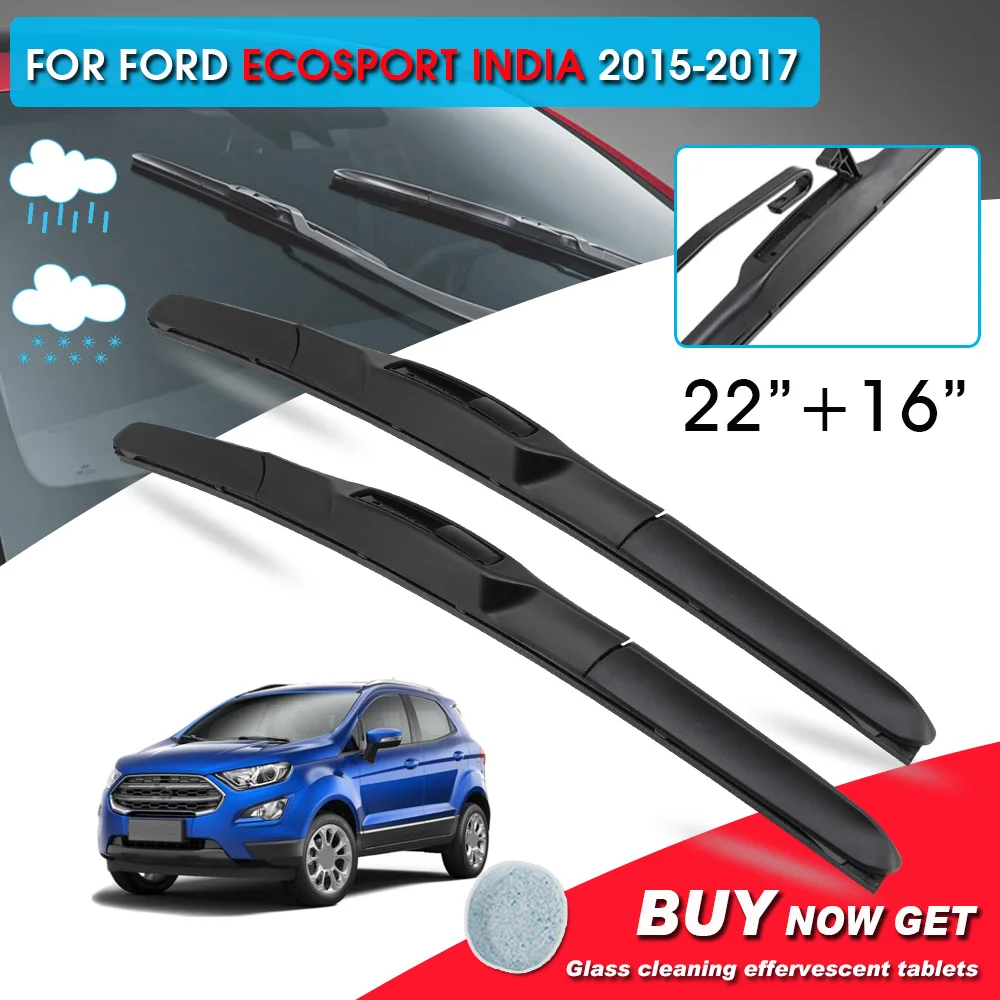 

BROSHOO Car Window Windshield Wipers Blade For Ford Ecosport India 22"+16" LHD&RHD Car Model Year 2015-2017 Auto Accessories