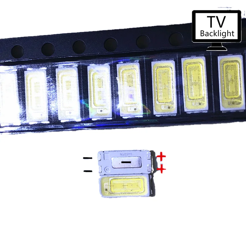 Фото 100 шт./лот для ремонта Samsung tcl LCD TV светодиодная подсветка лампа SMD LEDs 7030 6V холодный