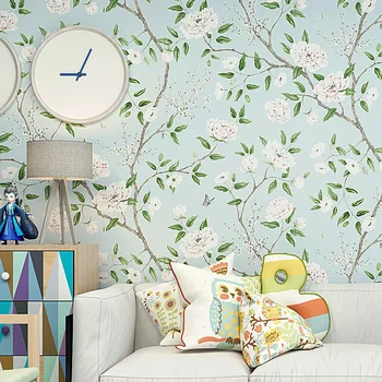 10MX53CMKorean Style Non-woven Wallpaper Roll Green Fresh White Flower with Green Vine Forbedroom Living Room Household Decor
10MX53CMKorean Style Non-woven Wallpaper Roll Green Fresh White Flower with Green Vine Forbedroom Living Room Household Decor