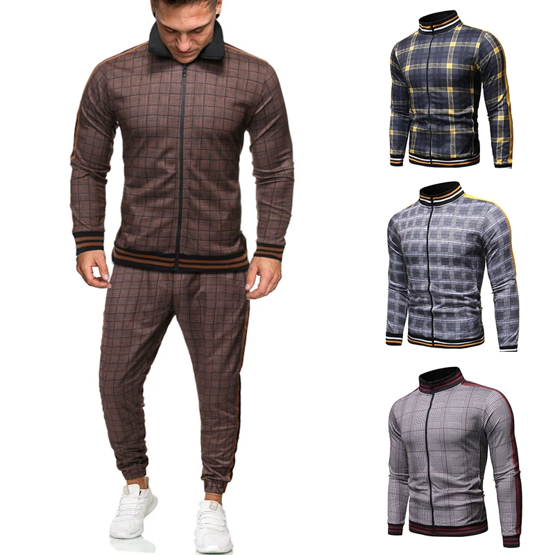2021 Gentlemen Mens SetsTracksuit Men Zipper Fashion Sporting Suit Brand Plaid Sweatshirt+Sweatpants Clothing 2 Pieces Sets
2021 Gentlemen Mens SetsTracksuit Men Zipper Fashion Sporting Suit Brand Plaid Sweatshirt+Sweatpants Clothing 2 Pieces Sets