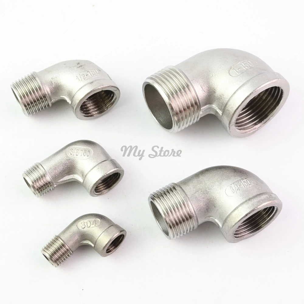 304 stainless steel 90 degrees pipe fittings 1/4'' 1/2'' DN8 DN10 DN15 DN20
304 stainless steel 90 degrees pipe fittings 1/4'' 1/2'' DN8 DN10 DN15 DN20