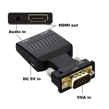 VGA Male To HDMI-compatible Female Converter with Audio Cables 480P/720P/1080P for PS3/4 HDTV Monitor Projector PC Laptop TV-Box
VGA Male To HDMI-compatible Female Converter with Audio Cables 480P/720P/1080P for PS3/4 HDTV Monitor Projector PC Laptop TV-Box