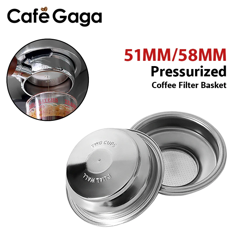 51MM 58MM Pressurized/Non-Pressurized Coffee Filter Basket Single/Double Cup Fit For 51mm 58mm Portafilter Espresso Coffee Tools
51MM 58MM Pressurized/Non-Pressurized Coffee Filter Basket Single/Double Cup Fit For 51mm 58mm Portafilter Espresso Coffee Tools
