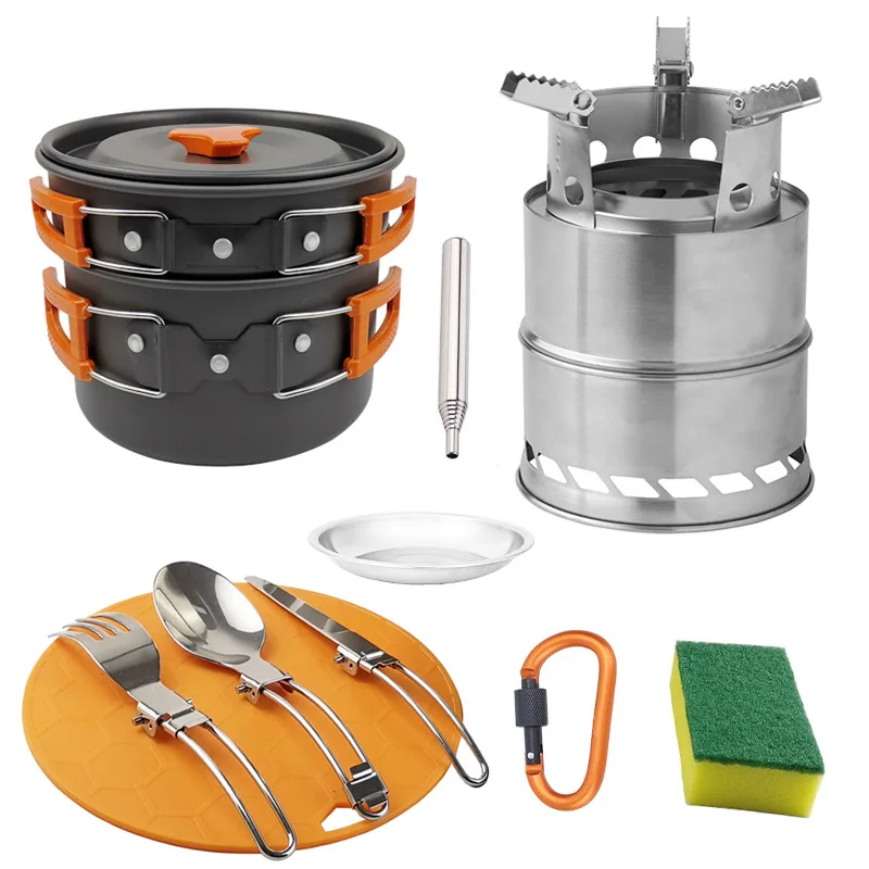 Camping Cookware Utensils Portable Outdoor Tableware Picnic Set Camping Stove Set With Foldable Spoon Fork Knife Carabiner
Camping Cookware Utensils Portable Outdoor Tableware Picnic Set Camping Stove Set With Foldable Spoon Fork Knife Carabiner
