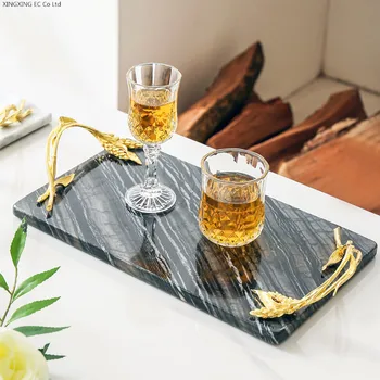 Natural Marble Tray Kitchen Tableware Fruit Dish Household Rectangular Tea Tray Creative Alloy Handle Cosmetic Storage Decoratio
Natural Marble Tray Kitchen Tableware Fruit Dish Household Rectangular Tea Tray Creative Alloy Handle Cosmetic Storage Decoratio