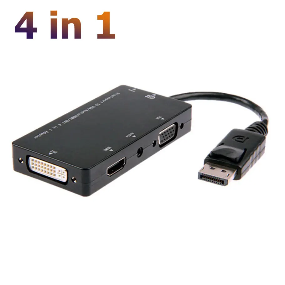 4 в 1 порт дисплея DP к HDMI/DVI/VGA с аудио выходом монитора кабель-адаптер Micro USB питания