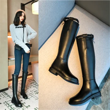 Genuine Leather Ladies Long Riding Boots Winter Women Knee High Boots New Party Night Club Shoes Woman buckle size 41 42 43
Genuine Leather Ladies Long Riding Boots Winter Women Knee High Boots New Party Night Club Shoes Woman buckle size 41 42 43