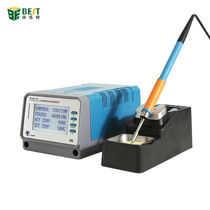 BEST T12-11 75W Digital Lead Free Soldering Station Iron Intelligent Temperature Control Fast Heating Auto Sleep BGA Rework
BEST T12-11 75W Digital Lead Free Soldering Station Iron Intelligent Temperature Control Fast Heating Auto Sleep BGA Rework