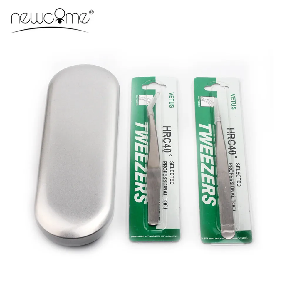 NEWCOME Two Tweezers with Tinplate Storage Box Organizer Case for False Eyelash Extension Salon Makeup Tools
NEWCOME Two Tweezers with Tinplate Storage Box Organizer Case for False Eyelash Extension Salon Makeup Tools