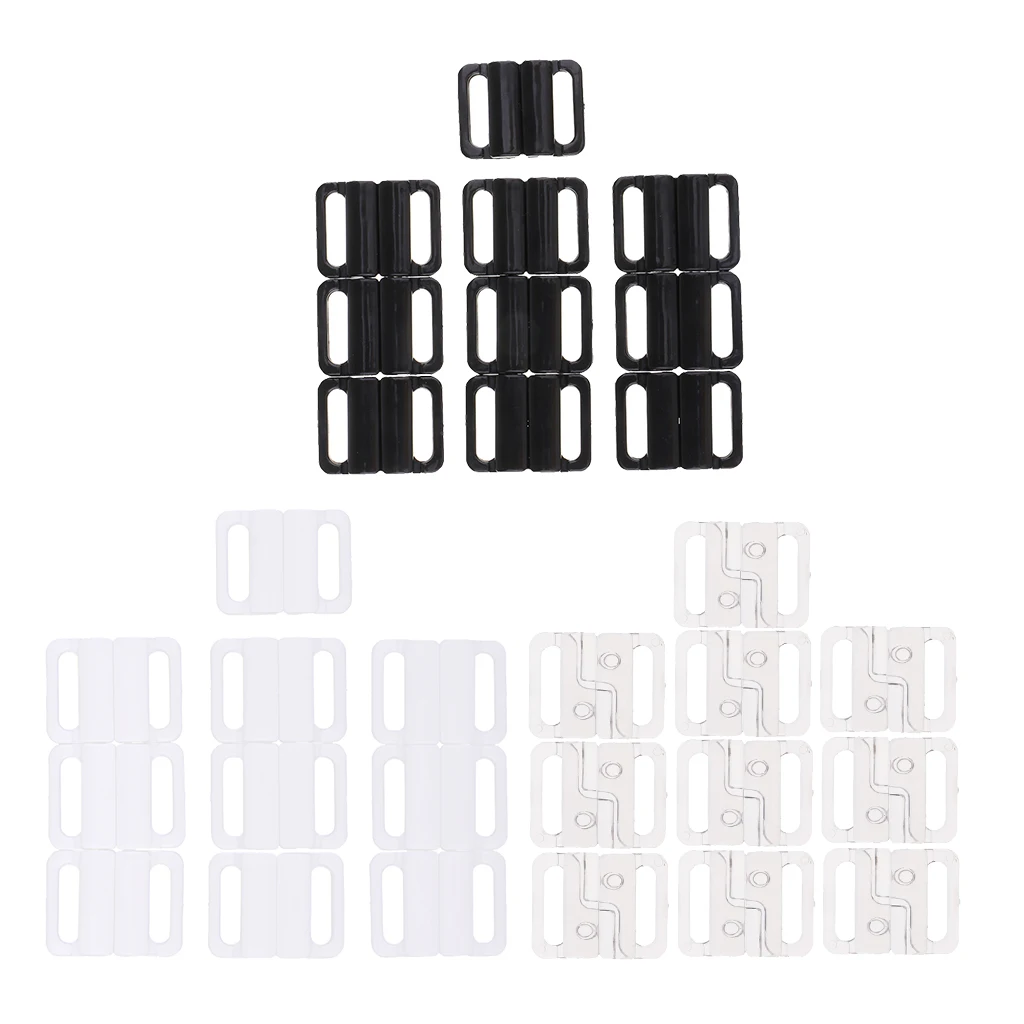 10 Pairs Plastic Bikini Clips Snap Hooks Bra Strap Swimwear Clasp Lingerie 14mm