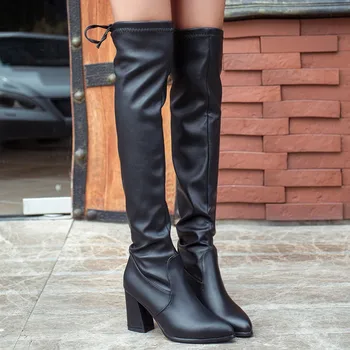 Over Knee Back leather boot Women Winter Knot Pointed Toe Flock Upper High Heels Boots European Ladies Stretch Knitting shoes
Over Knee Back leather boot Women Winter Knot Pointed Toe Flock Upper High Heels Boots European Ladies Stretch Knitting shoes