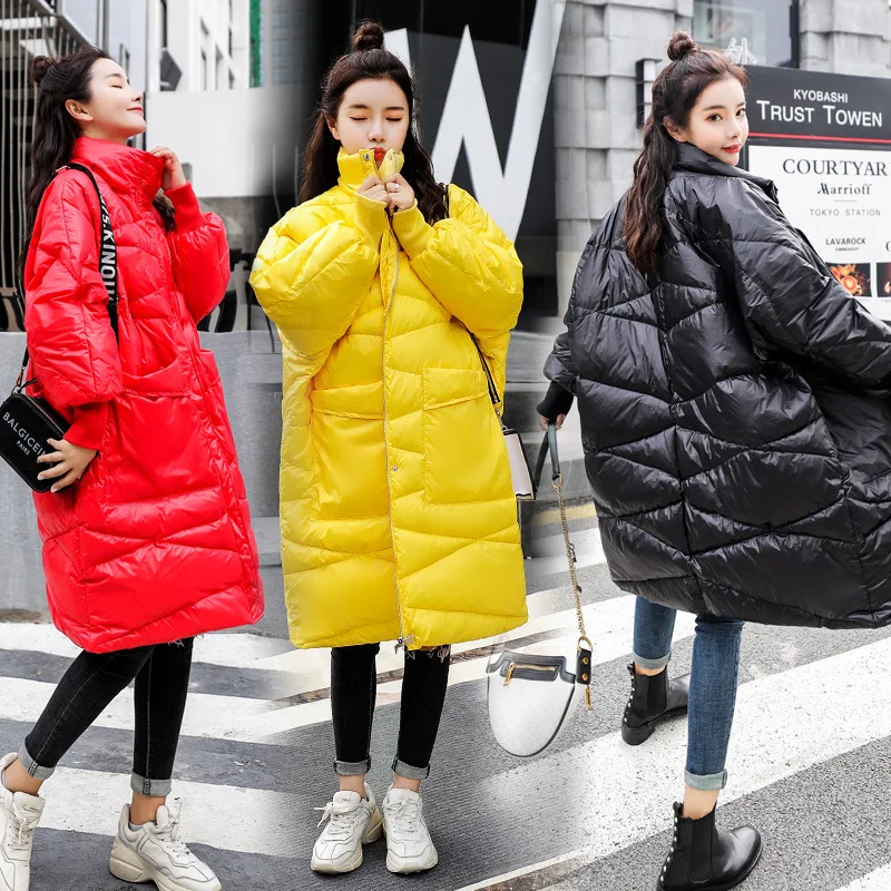 

Loose-Fit Mid-length Bread Cotton Coat Women's 2019 Winter New Style Korean-style Simple Fashion BF Casual Cotton Overcoat Fashi