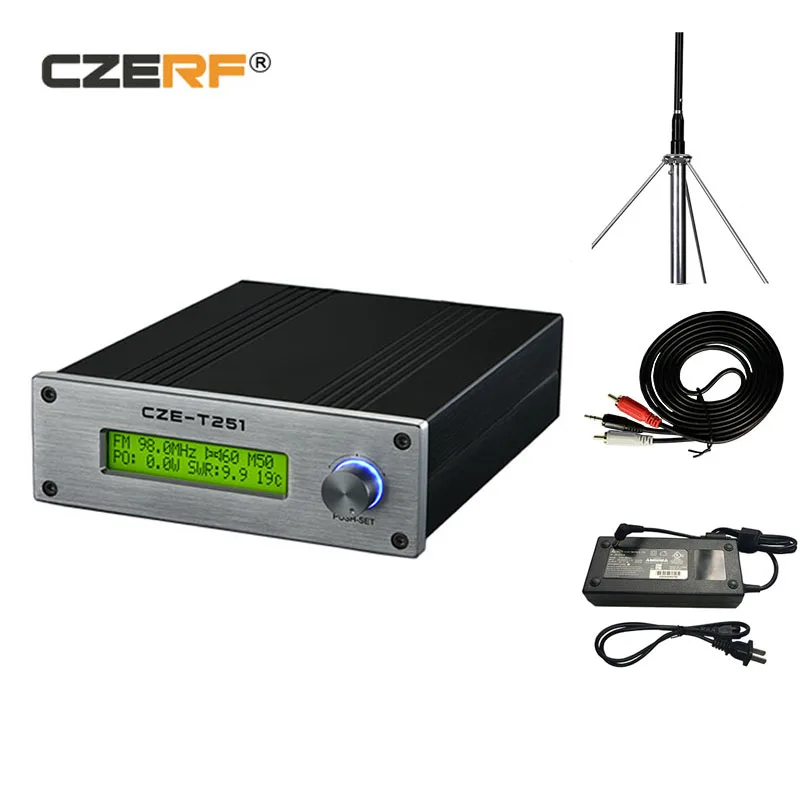 Free Shipping CZE-T251 25w wireless fm transmitter with 1/2 wave Dipole antenna include 8 meters cable
Free Shipping CZE-T251 25w wireless fm transmitter with 1/2 wave Dipole antenna include 8 meters cable