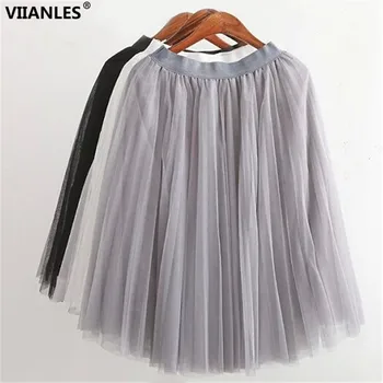 VIIANLES High Waist Pleated Skirts Women Mesh Skirts Spring Autumn High Elastic Waist Fashion Good Quality Knee-Length Skirt
VIIANLES High Waist Pleated Skirts Women Mesh Skirts Spring Autumn High Elastic Waist Fashion Good Quality Knee-Length Skirt