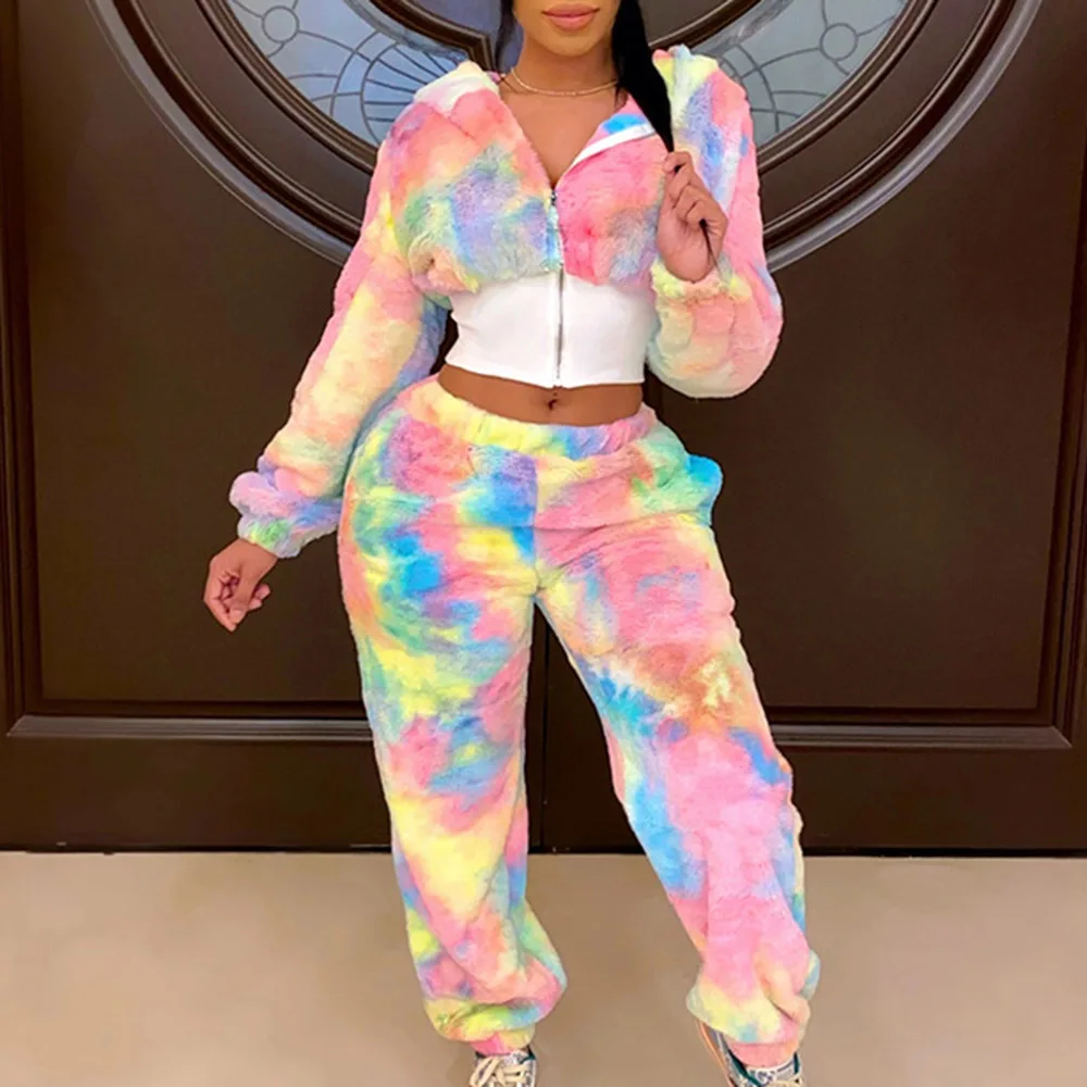 Women Suits Color Block Two Piece Sets Tie-Dye Color Block Zipper Hooded Hoodie Short Coat Pencil Pants Casual Fashion Home Warm
Women Suits Color Block Two Piece Sets Tie-Dye Color Block Zipper Hooded Hoodie Short Coat Pencil Pants Casual Fashion Home Warm