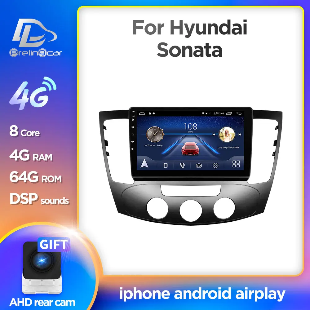 Prelingcar Android 10 0 система автомобиля IPS сенсорный экран стерео для HYUNDAI sonata ручное