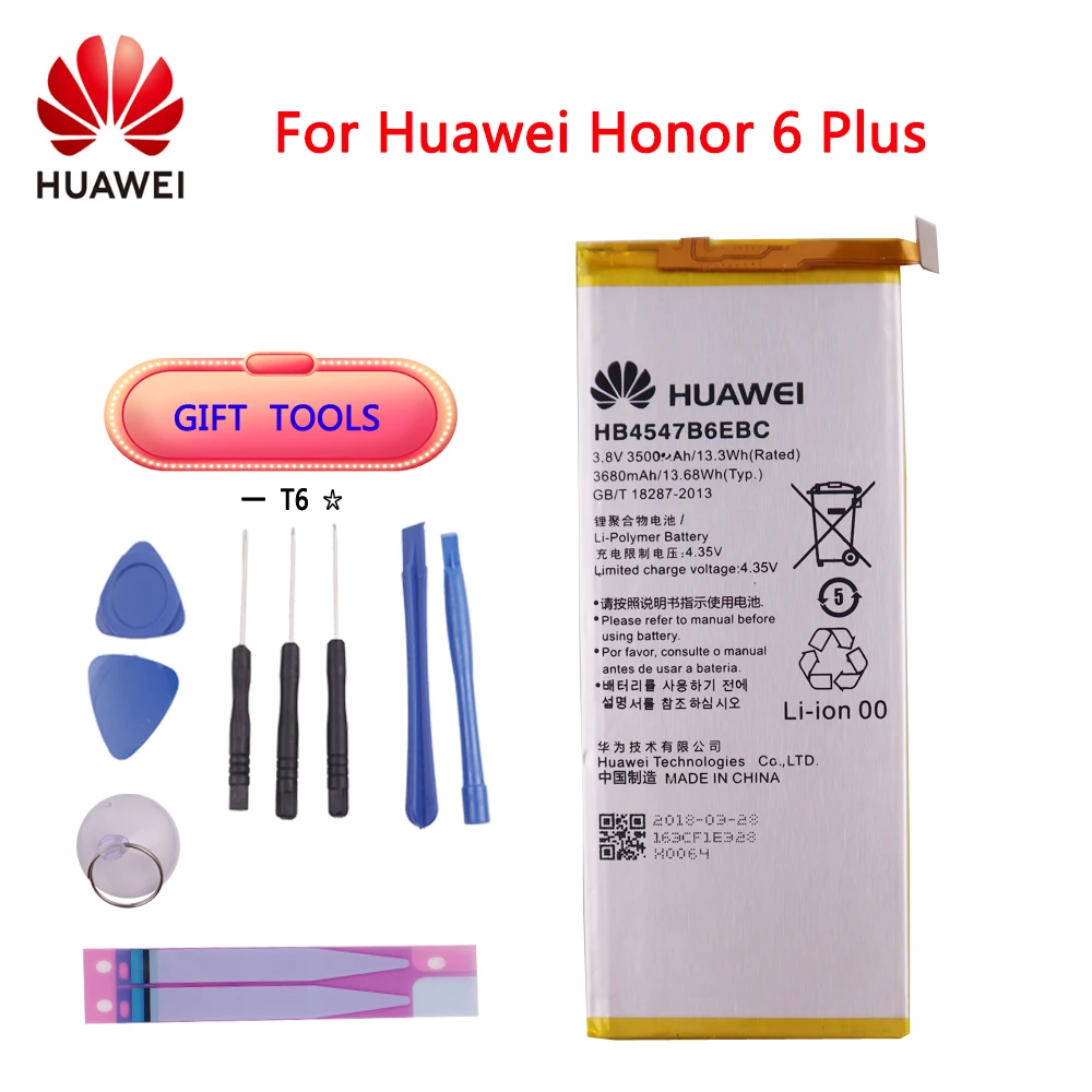 Аккумулятор для телефона huawei HB4547B6EBC Huawei Honor 6 Plus plus PE-TL20 PE-TL10 PE-CL00 100% мАч 3500 оригинал