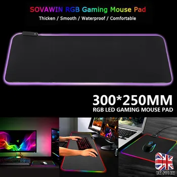 For PC Laptop Keyboard 1pc 300x250mm RGB Gaming Mouse Pad Computer Gamer Mousepad Rubber No-slip Mouse Mat Pohiks
For PC Laptop Keyboard 1pc 300x250mm RGB Gaming Mouse Pad Computer Gamer Mousepad Rubber No-slip Mouse Mat Pohiks