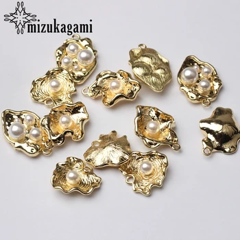 6PCS/lot Zinc Alloy Golden 3D Pearl Leaves Flowers Charms Pendant For DIY Fashion Drop Earrings Jewelry Making Accessories
6PCS/lot Zinc Alloy Golden 3D Pearl Leaves Flowers Charms Pendant For DIY Fashion Drop Earrings Jewelry Making Accessories
