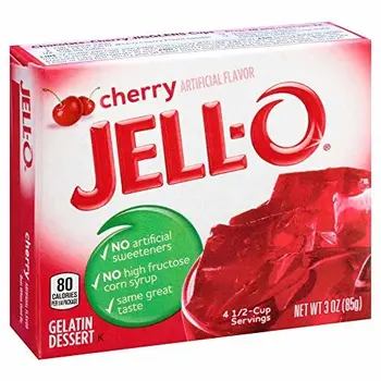 Cherry Flavour Jell-o - 4 x 85g Pack - American Jelly 
Cherry Flavour Jell-o - 4 x 85g Pack - American Jelly