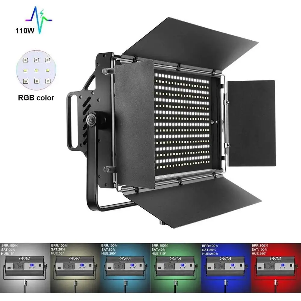 GVM 110RS RGB LED Video Studio Light Bi-Color Photography Kit Remote Control Barndoor Fill Lighting Led Selfie Colorful Lamp
GVM 110RS RGB LED Video Studio Light Bi-Color Photography Kit Remote Control Barndoor Fill Lighting Led Selfie Colorful Lamp
