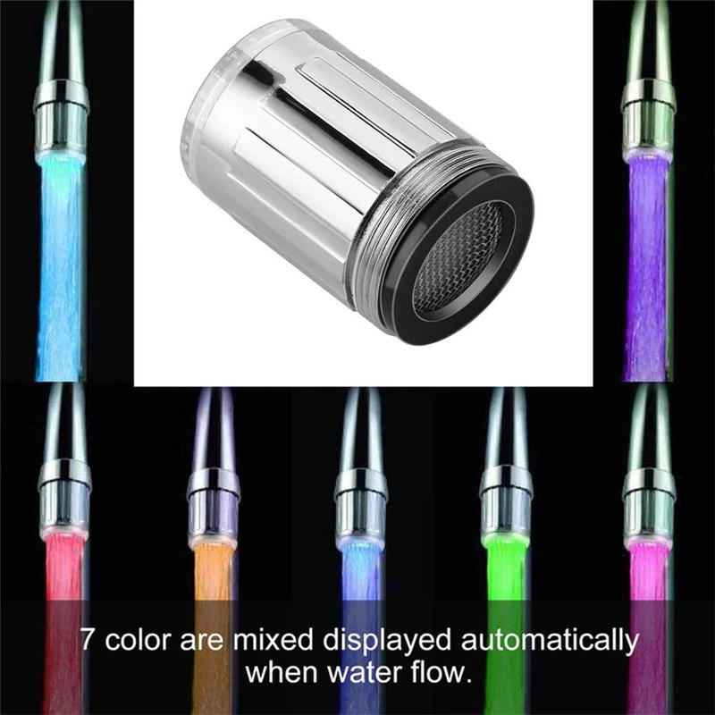 New LED Faucet Light Tap Nozzle 7 Colors Change Blinking Temperature Faucet Aerator Water Saving Kitchen Bathroom Accessories
New LED Faucet Light Tap Nozzle 7 Colors Change Blinking Temperature Faucet Aerator Water Saving Kitchen Bathroom Accessories