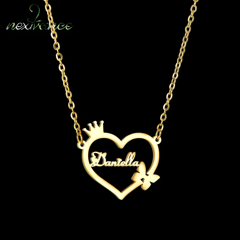 Nextvance Attractive Customized Necklace Personalized Name Crown Butterfly Heart Pendant Necklaces Creativity Women Jewelry Gift
Nextvance Attractive Customized Necklace Personalized Name Crown Butterfly Heart Pendant Necklaces Creativity Women Jewelry Gift