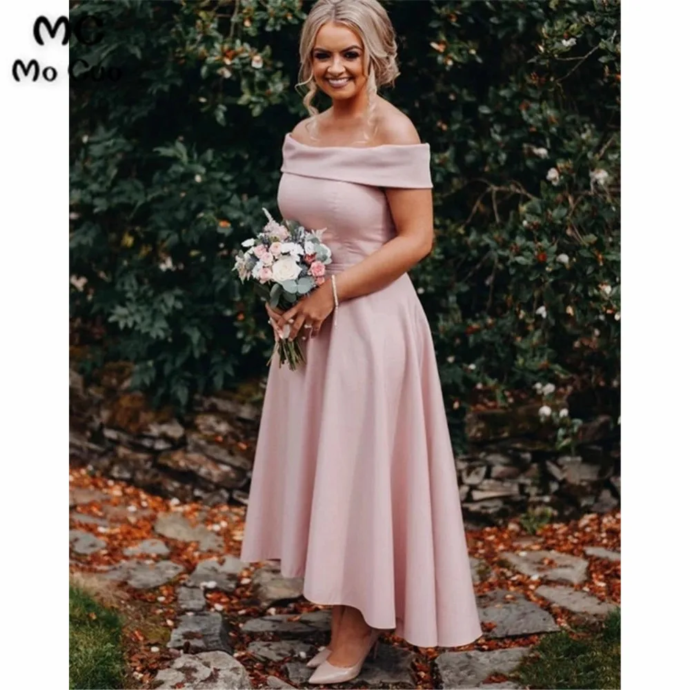 high low gown off shoulde wedding party dress bridesmaid dresses
