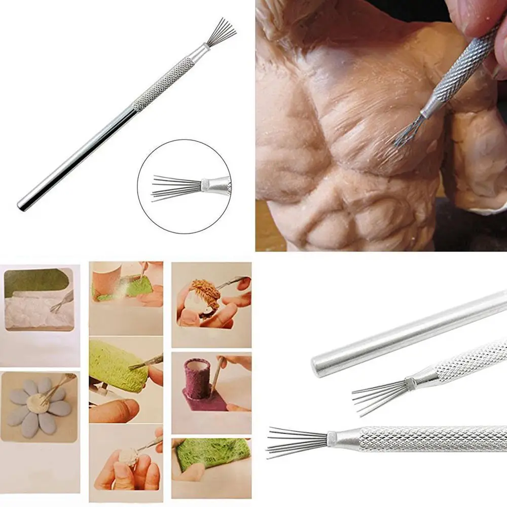 Hot New 7 Pin Feather Wire Texture Pottery Ceramics Tools Polymer Clay Sculpting Modeling Tool Pottery Texture Brush Tools
Hot New 7 Pin Feather Wire Texture Pottery Ceramics Tools Polymer Clay Sculpting Modeling Tool Pottery Texture Brush Tools