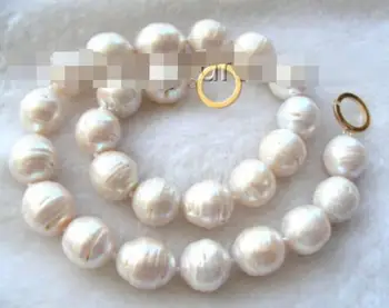 

FREE SHIPPING hot sale~~~~~ AMAZING huge 13*15MM white SOUTH Reborn keshi pearls necklace