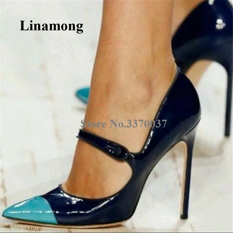 Linamong Big Size Pointed Toe Patchwork Stiletto Heel Pumps Patent Leather Mixed-color Buckle High Heels Formal Dress Heels Shoe
Linamong Big Size Pointed Toe Patchwork Stiletto Heel Pumps Patent Leather Mixed-color Buckle High Heels Formal Dress Heels Shoe