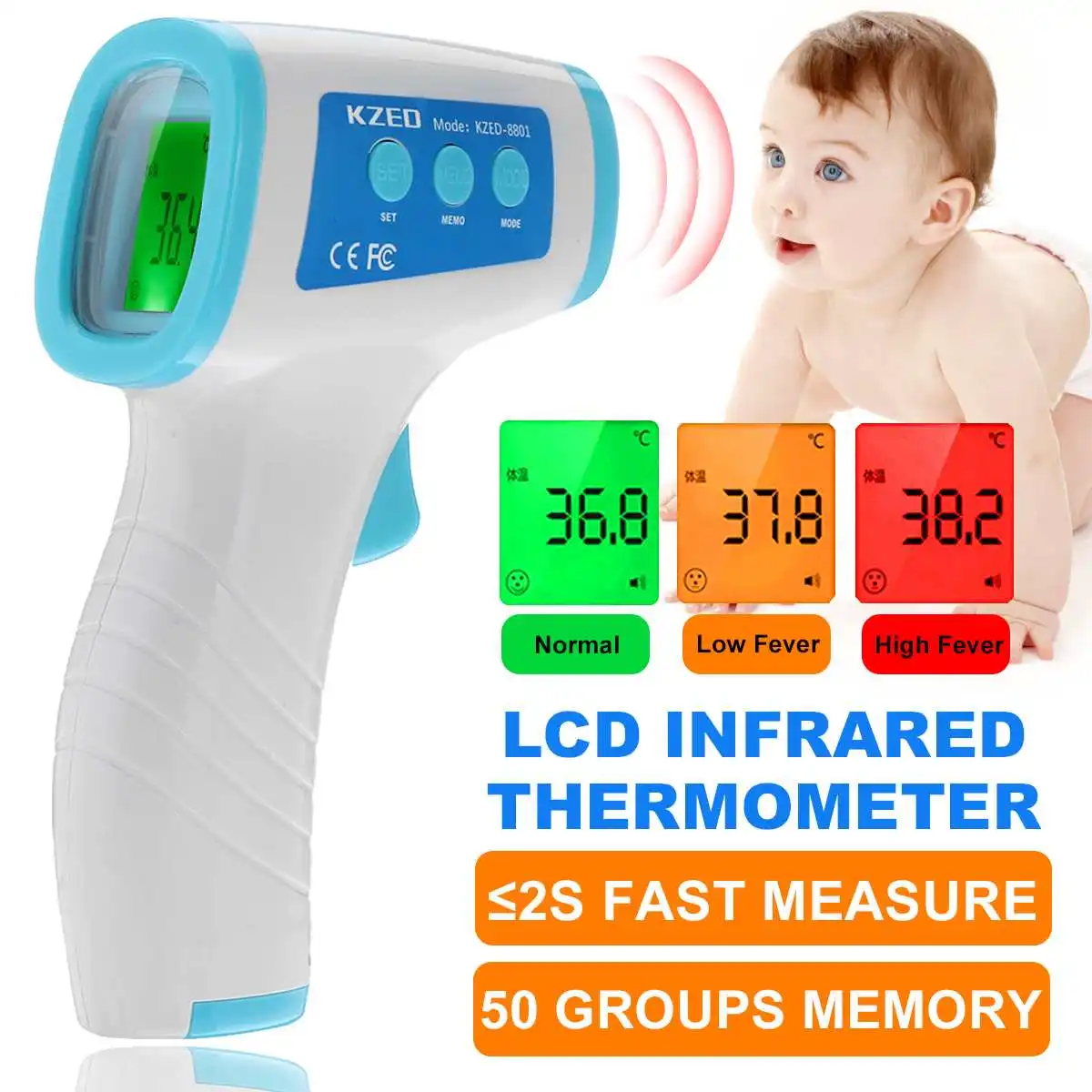 Adult Baby Forehead Thermometer IR Non-Contact Infrared Thermometer Digital Body Temperature Fever Measure Tool In Stock
Adult Baby Forehead Thermometer IR Non-Contact Infrared Thermometer Digital Body Temperature Fever Measure Tool In Stock