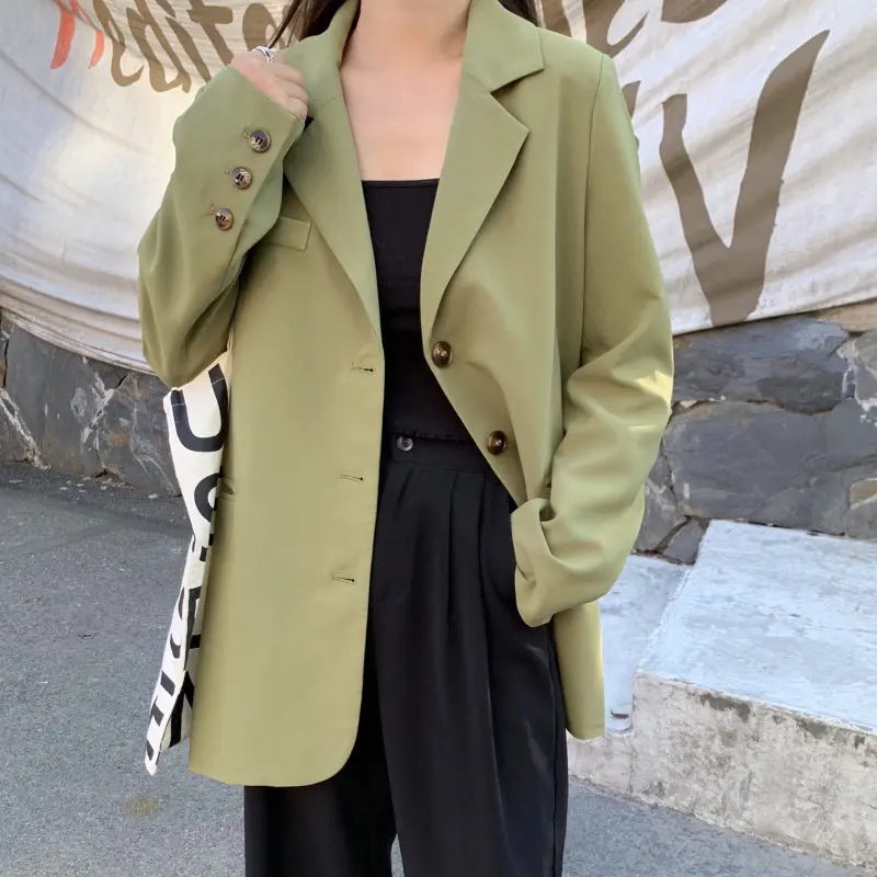 HziriP 2020 Green Autumn Slender Chic Notched Gentle New Plus Size Brief Loose Solid All Match OL Women Office Lady Blazers
HziriP 2020 Green Autumn Slender Chic Notched Gentle New Plus Size Brief Loose Solid All Match OL Women Office Lady Blazers