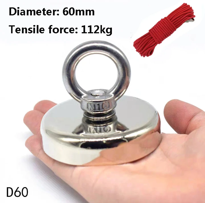112Kg Design Magnet Strong N52 Neodymium Permanent Magnet Magnet Fishing Magnets with 10m Rope Option Magnetic Material Base
112Kg Design Magnet Strong N52 Neodymium Permanent Magnet Magnet Fishing Magnets with 10m Rope Option Magnetic Material Base