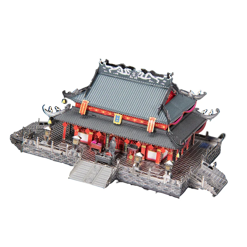 Фото Художественная Модель 3D металлический пазл храм Конфуция в китайском стиле