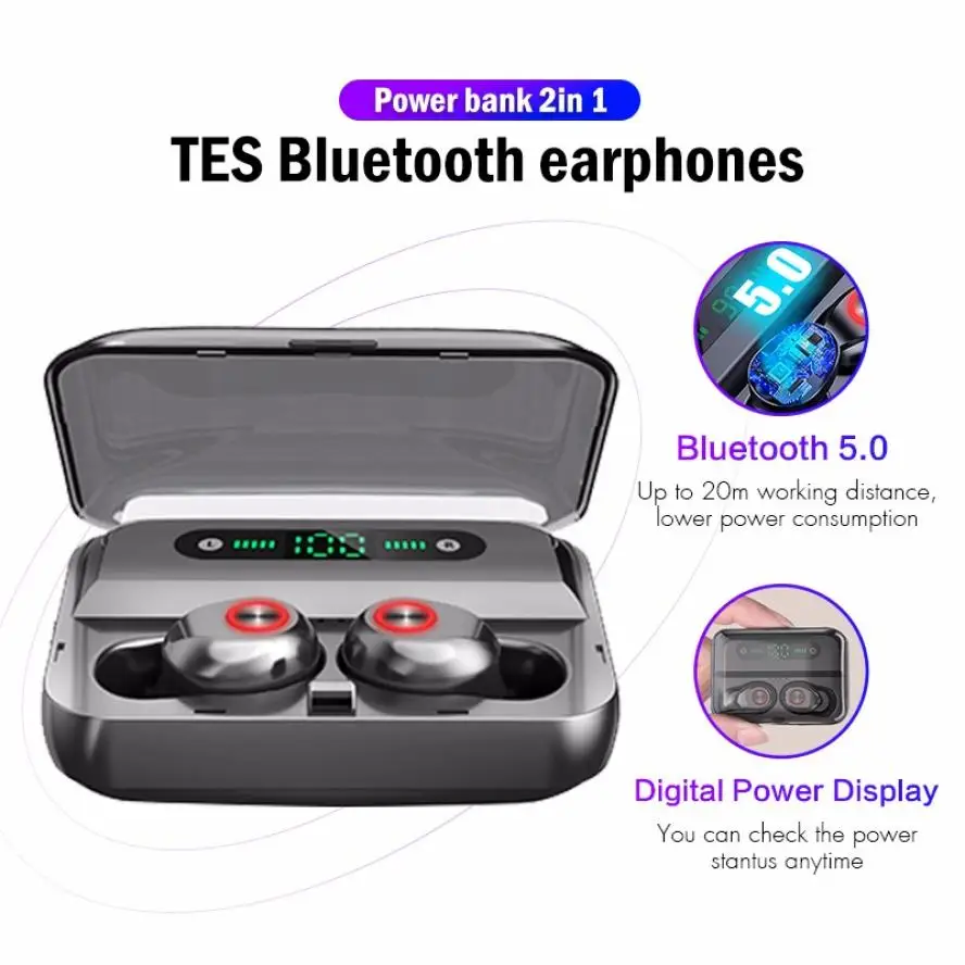 AUTO TWS Pairing Bluetooth Earphones Digital Led Power Display HD Voice Technology Intelligent Noise Cancelling Sport Headset
AUTO TWS Pairing Bluetooth Earphones Digital Led Power Display HD Voice Technology Intelligent Noise Cancelling Sport Headset