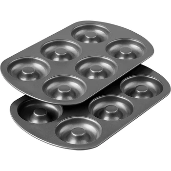 Non-Stick Doughnut Pan, 2 Pieces Baking Pans, Carbon Steel Doughnut Molds, Doughnut Baking Pan Molds 6 Doughnuts 
Non-Stick Doughnut Pan, 2 Pieces Baking Pans, Carbon Steel Doughnut Molds, Doughnut Baking Pan Molds 6 Doughnuts