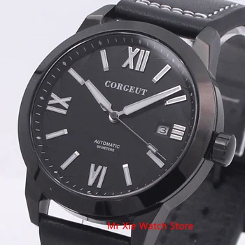Corgeut 41mm Black Dial Luminous Mens Automatic Mechanical Watch Waterproof Calendar Sapphire Leather Strap Wristwatch Men
Corgeut 41mm Black Dial Luminous Mens Automatic Mechanical Watch Waterproof Calendar Sapphire Leather Strap Wristwatch Men
