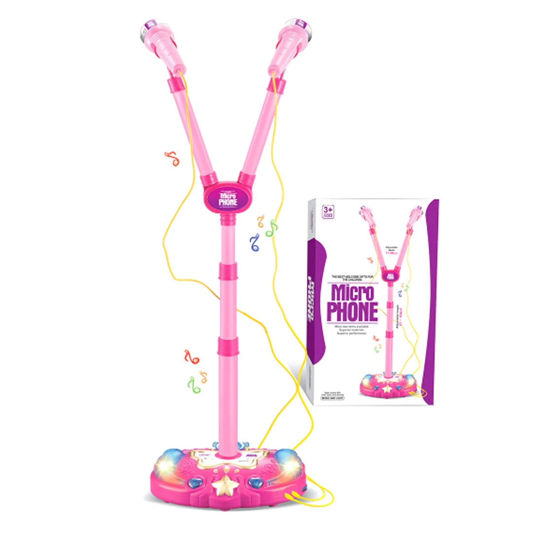 Children Vertical Type Adjustable Karaoke Machine Toys with Dual Microphones and Light for Singing
Children Vertical Type Adjustable Karaoke Machine Toys with Dual Microphones and Light for Singing