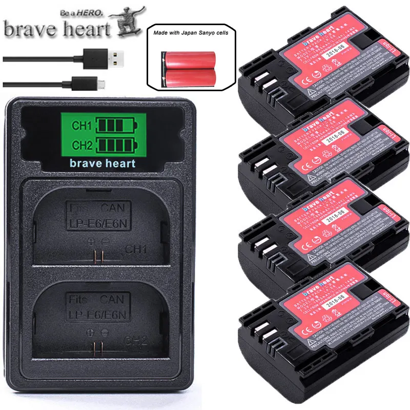 7D II Canon LP-E6 bateria Battery Canon 60D 5Ds R 5Ds 6D 5D Mark III 7D