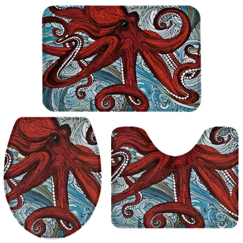 3 Pieces Bathroom Set Red Octopus Sea Bath Set Toilet Cover Mat Pedestal Rug Non-Slip Bathroom Rug Set
3 Pieces Bathroom Set Red Octopus Sea Bath Set Toilet Cover Mat Pedestal Rug Non-Slip Bathroom Rug Set