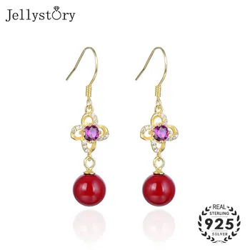Jellystory trendy 925 sterling silver drop earrings with red pearl amethyst zircon gemstone earrings for women wedding wholesale 
Jellystory trendy 925 sterling silver drop earrings with red pearl amethyst zircon gemstone earrings for women wedding wholesale